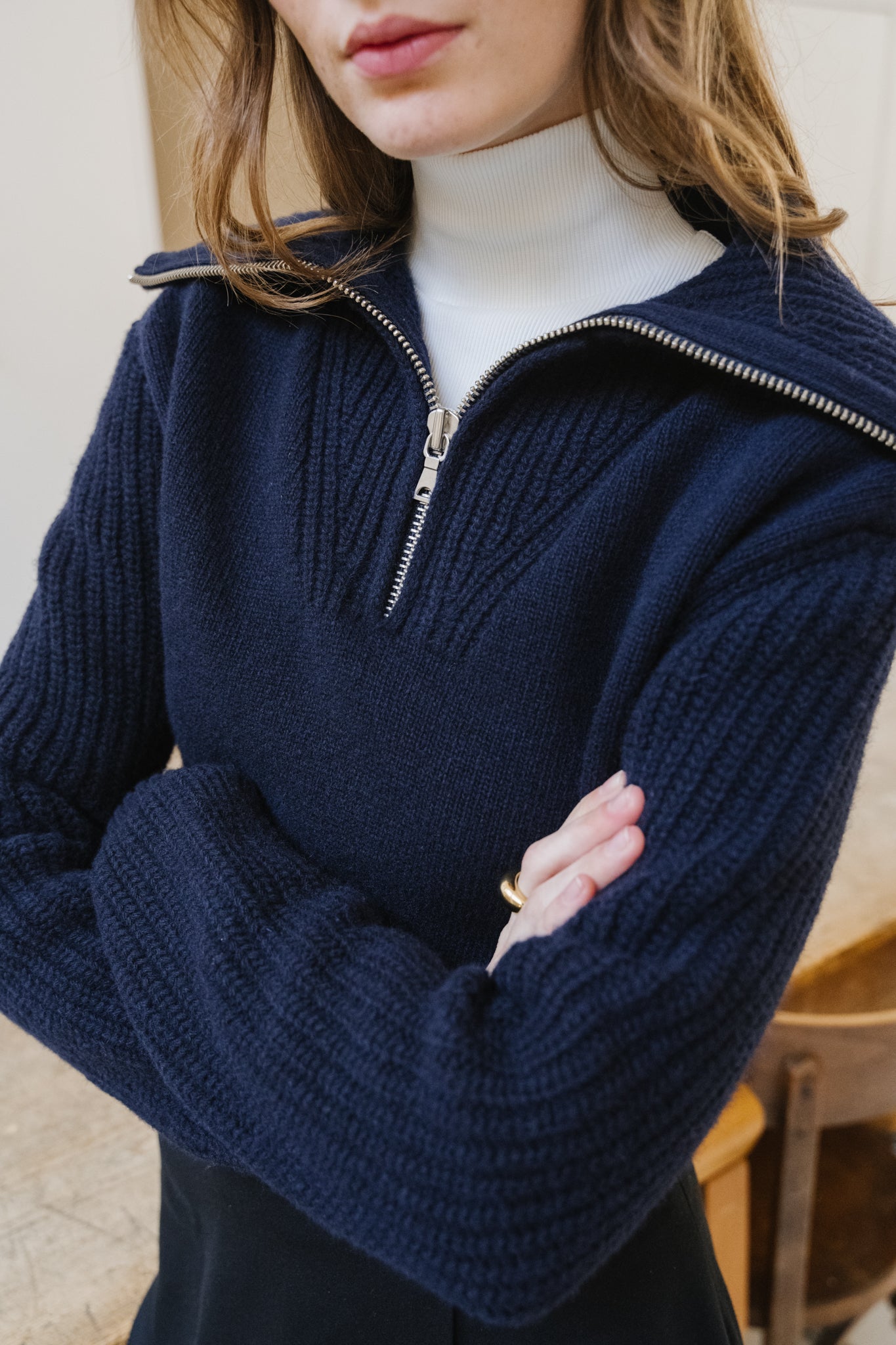 Pull en laine | bleu "navy tanit knitted sweater"
