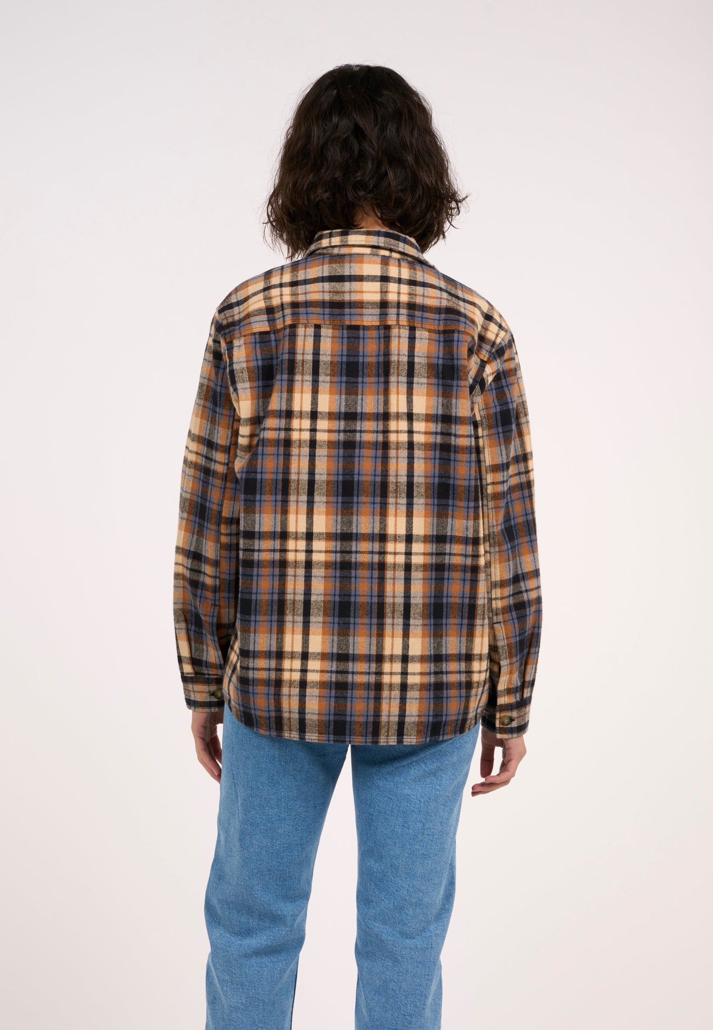 Surchemise épaisse à carreaux en coton bio - earth colors checkred overshirt brown sugar