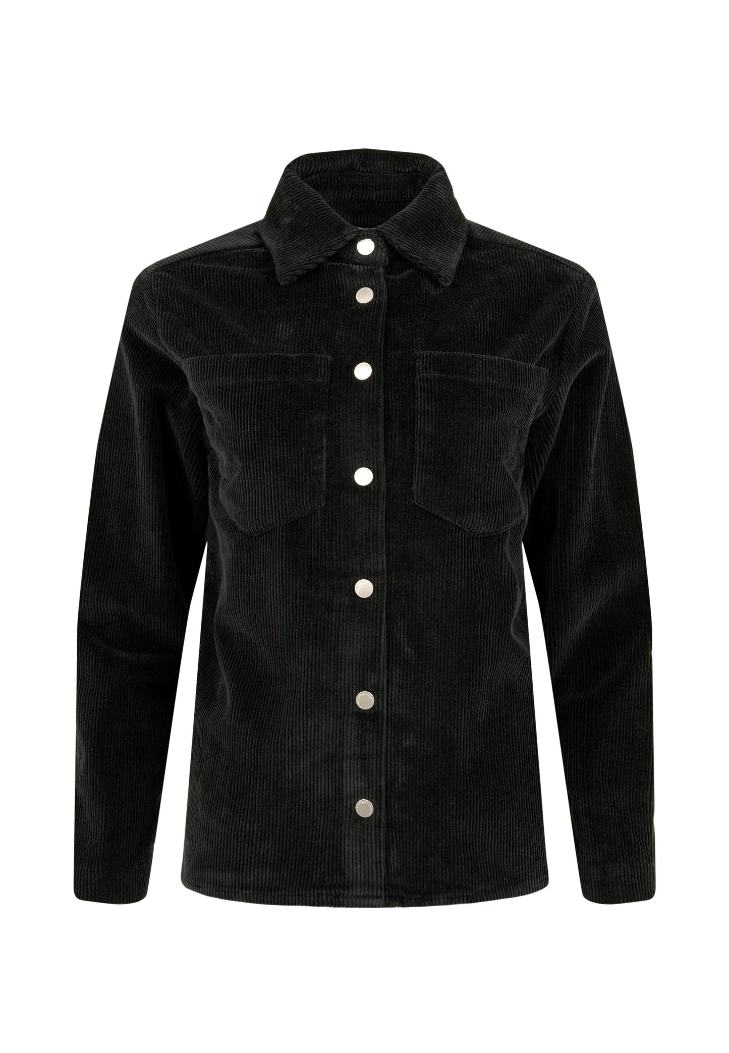 Surchemise noire velours en coton bio - 8-wales corduroy overshirt black jet