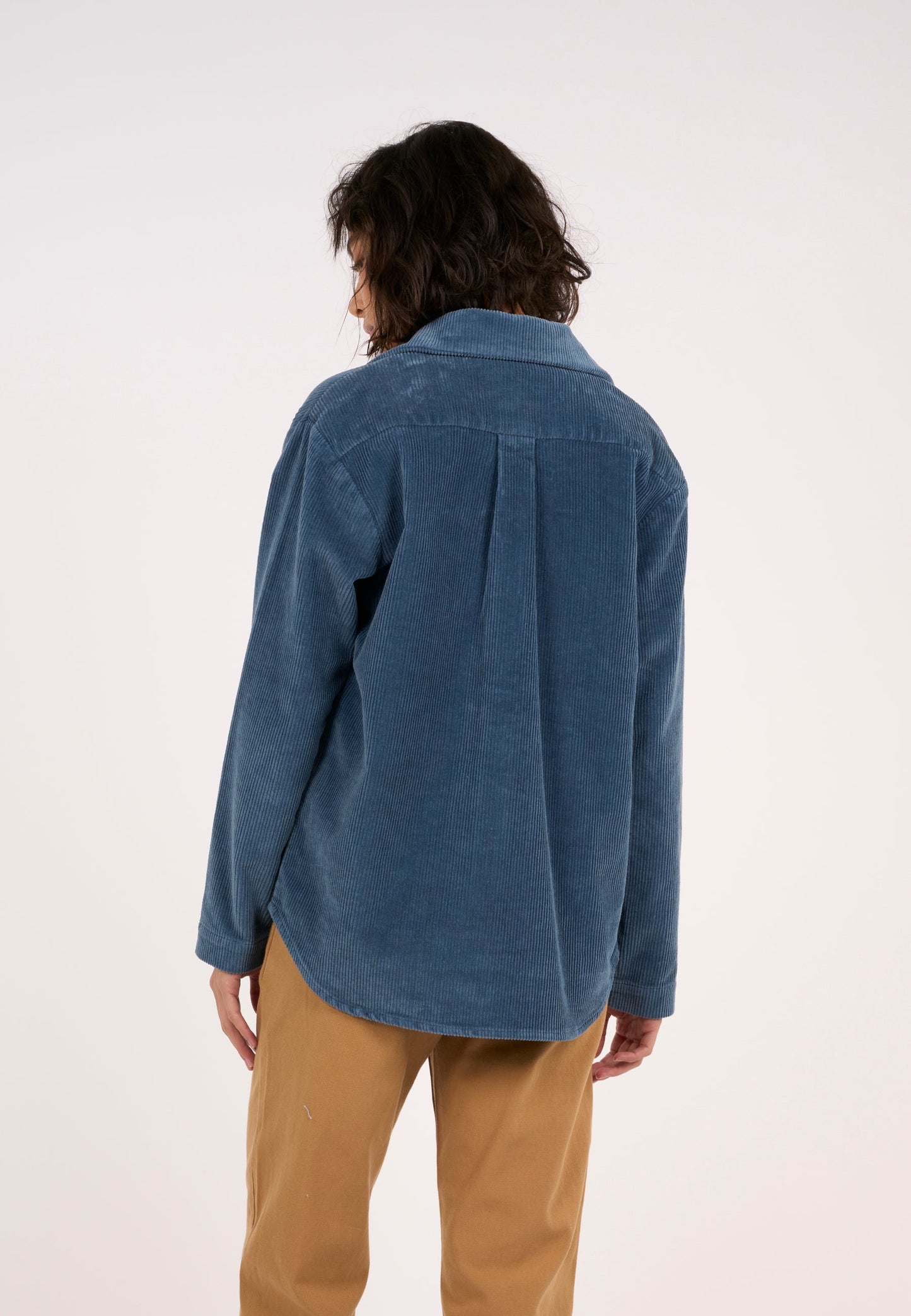 Surchemise bleue velours en coton bio - 8-wales corduroy overshirt china blue
