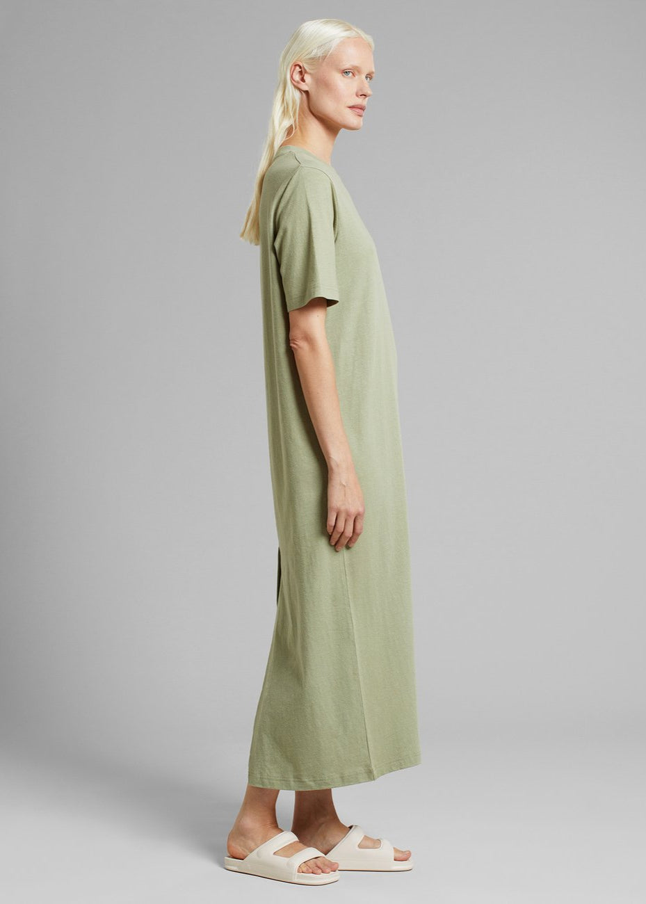 Robe en coton bio et chanvre | Vert "dress lammhult hemp tea green"