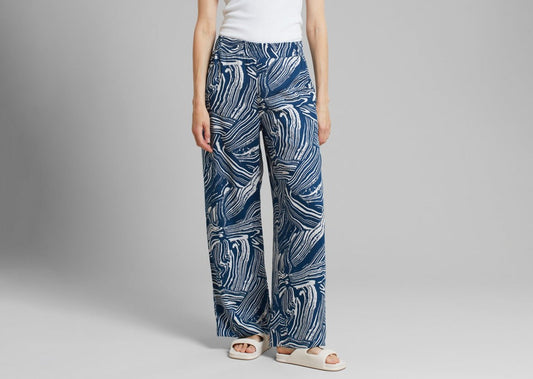 Pantalon ample en tencel | Bleu à motifs blancs "pants ale clay swirl blue"