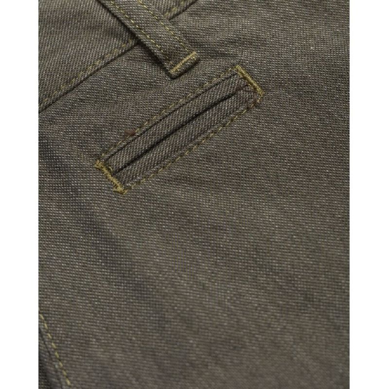 Pantalon chino droit flanelle vert forêt en coton bio - chuck