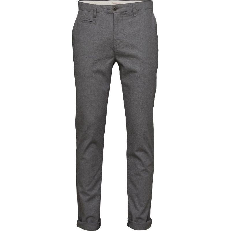 Chino droit flanelle gris en coton bio - chuck