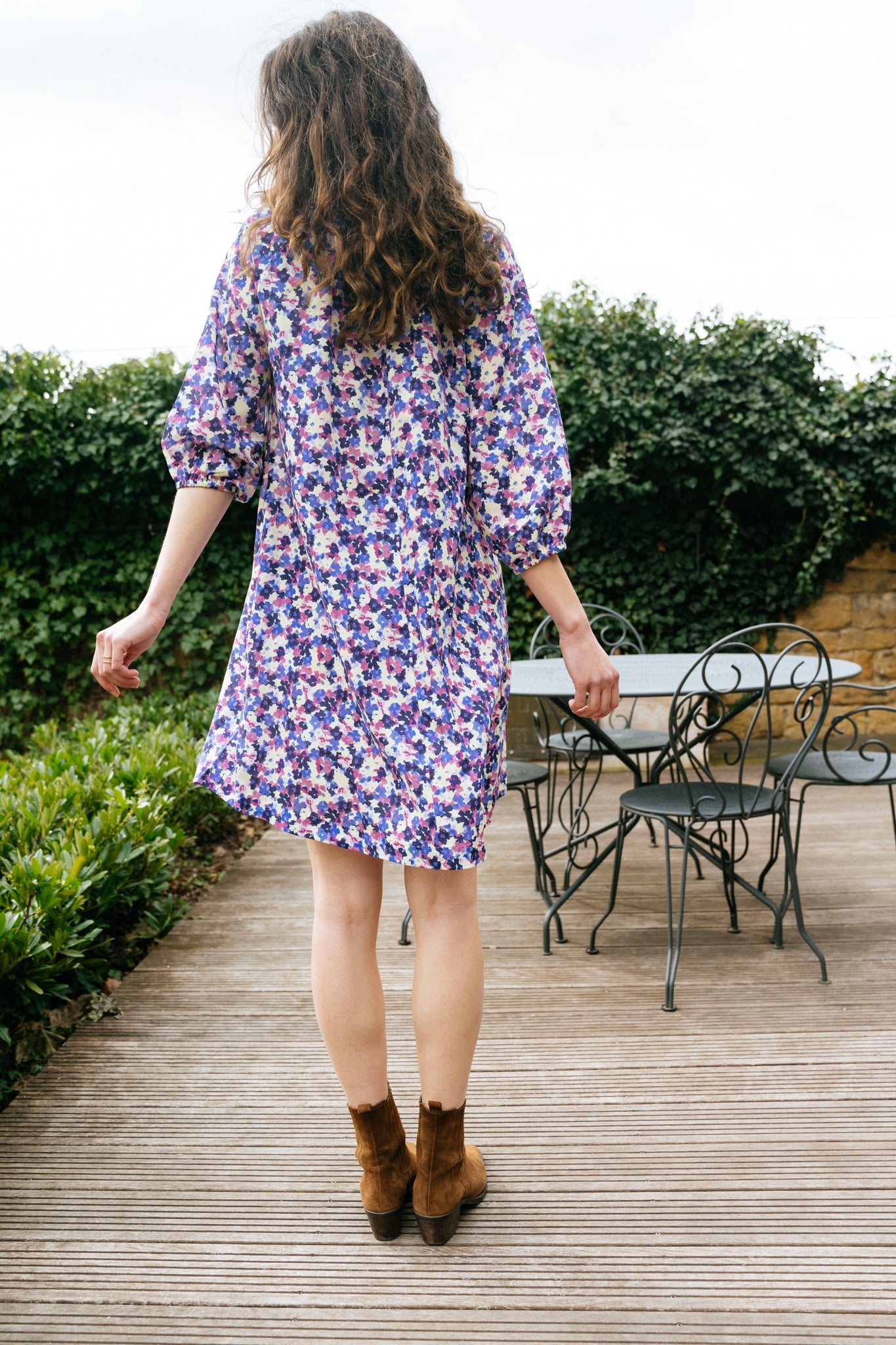 Robe fluide fleurie en tencel - priscaa multi floral light lime