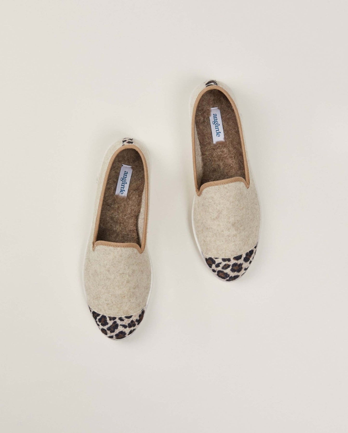 Chaussons en laine recyclée | Beige léopard "aw beige et léopard"