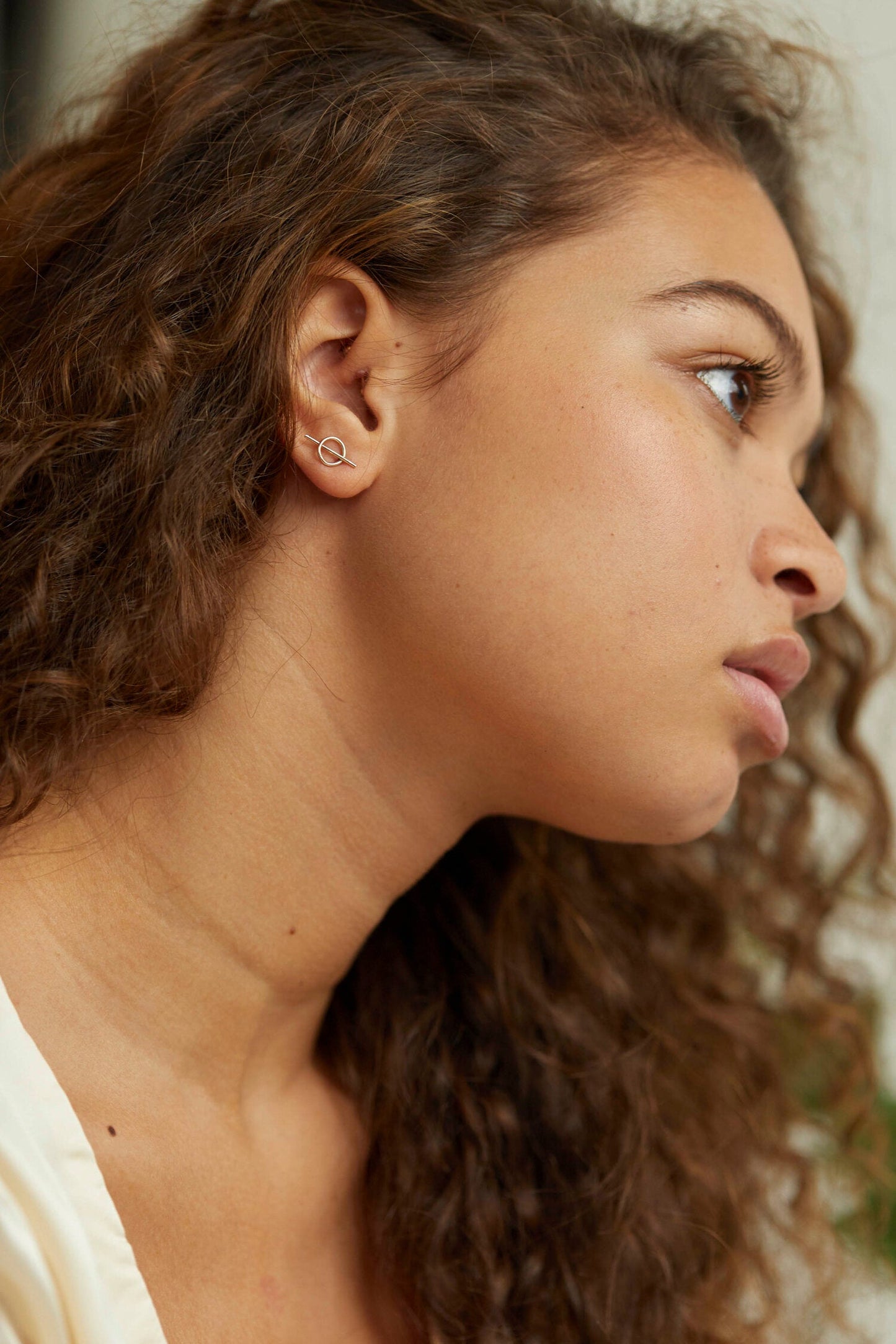 Boucles d'oreilles en or recyclé 9ct - Intersected circle stud