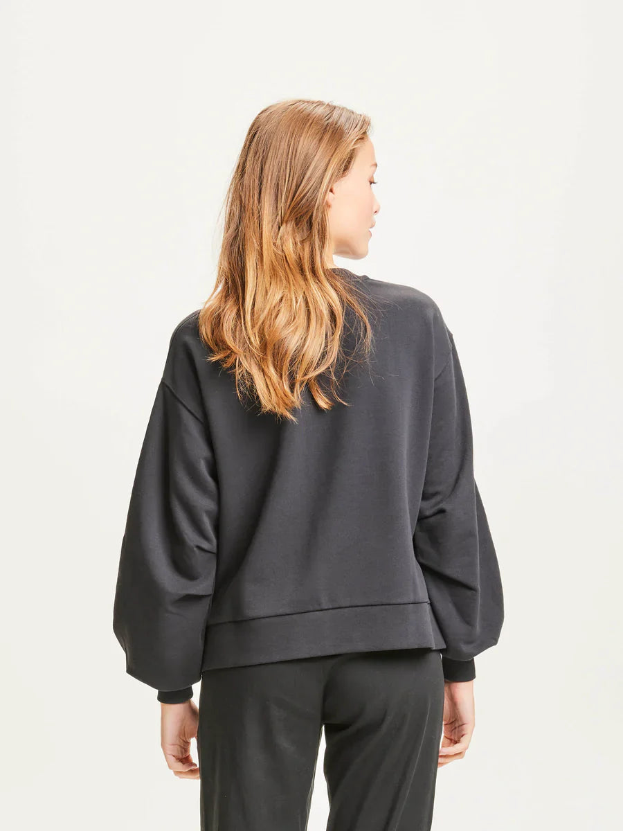 Sweat oversize noir en coton bio - a-shape sweat black jet