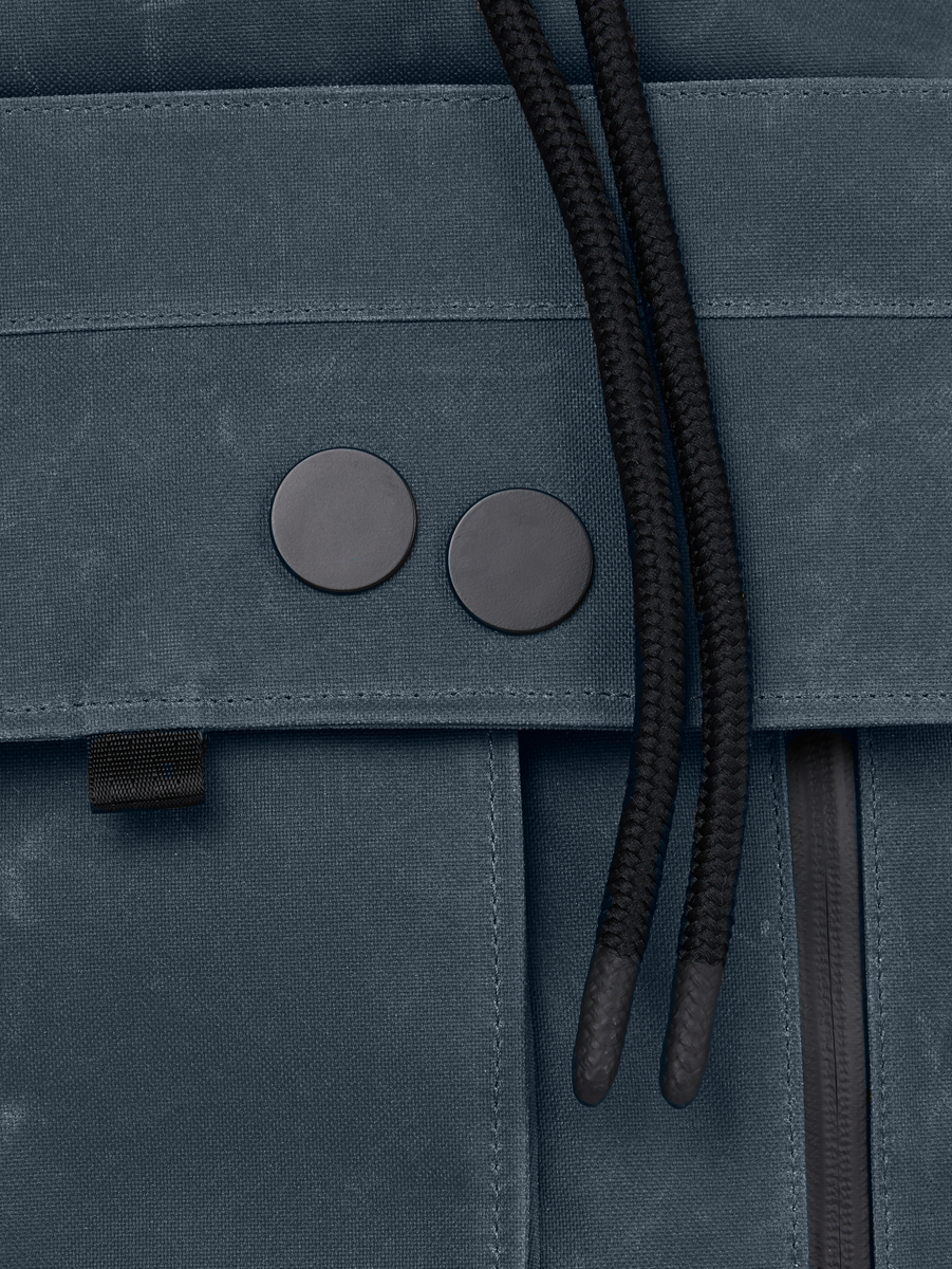 Sac à dos waxé bleu recyclé - blok medium coated blue