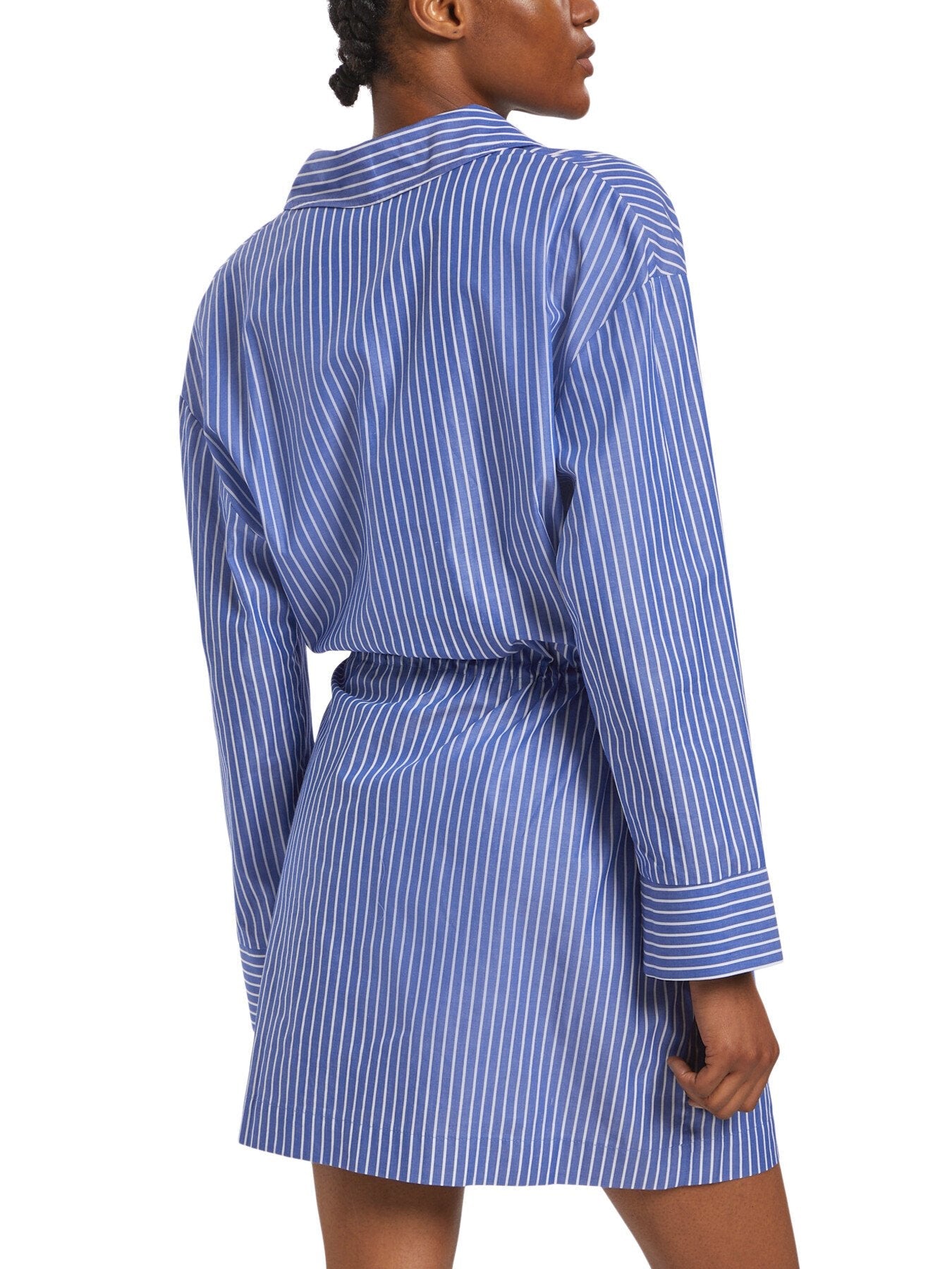 Robe chemise en coton bio | rayée "Edith dress blue white st"
