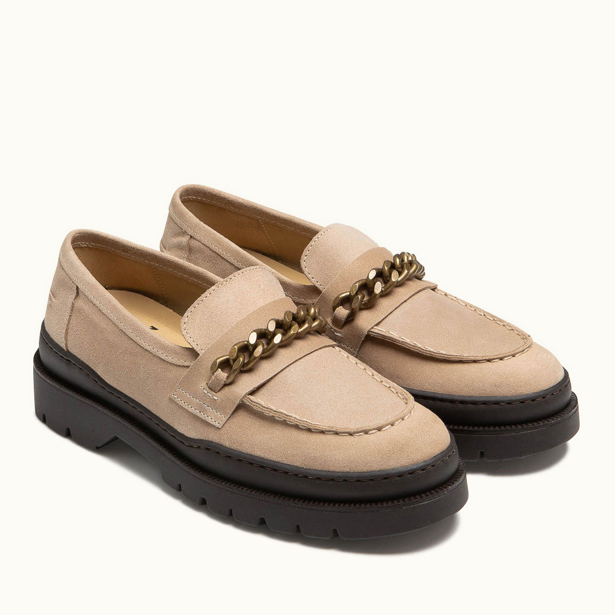 Mocassins made in France en cuir velours certifié | Beige "accore 2 ec beige"