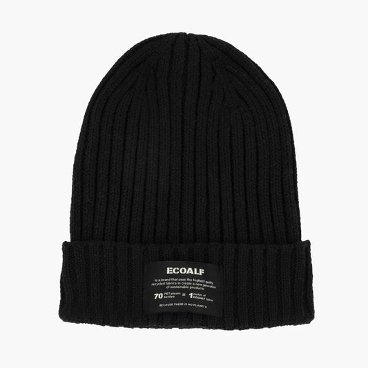 Bonnet noir en polyester recyclé