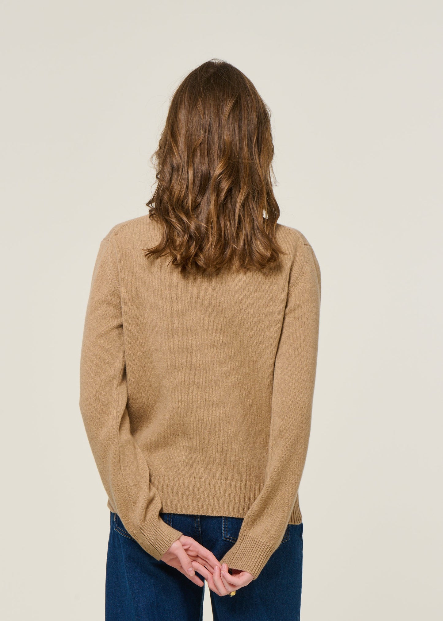 Pull en cachemire recyclé | beige "ada - beige sughero"