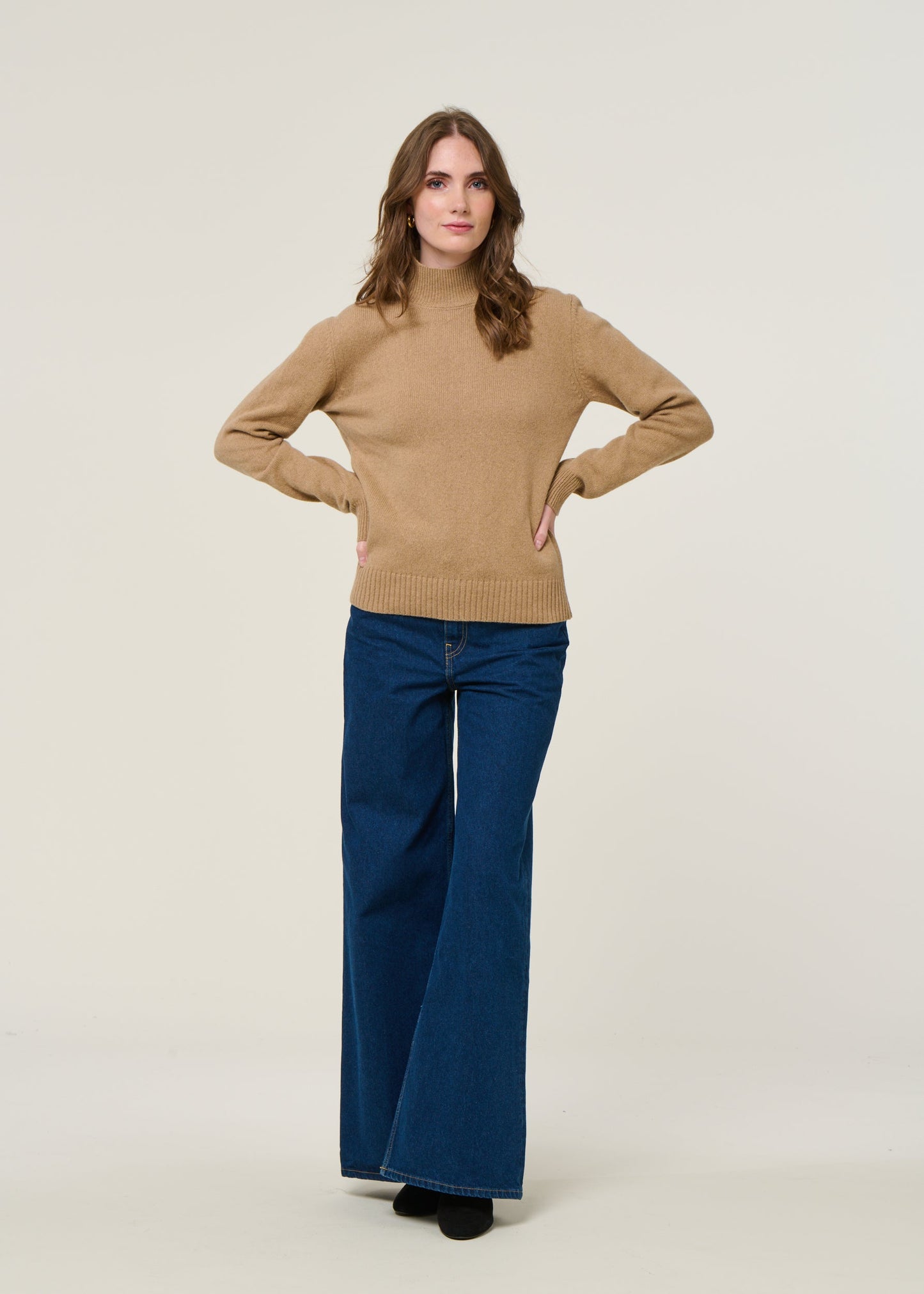Pull en cachemire recyclé | beige "ada - beige sughero"