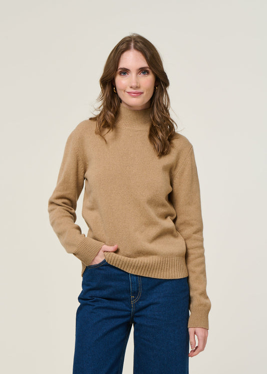 Pull en cachemire recyclé | beige "ada - beige sughero"