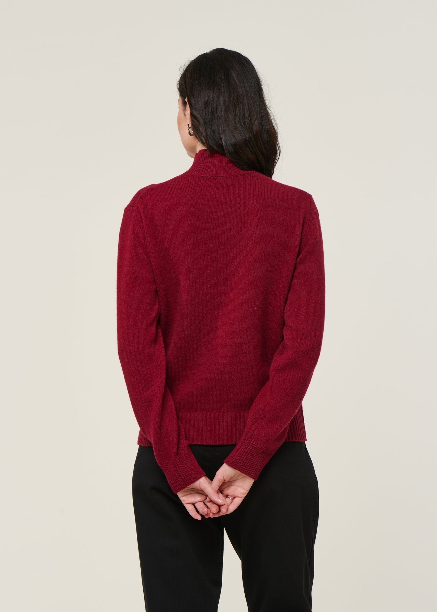 Pull en cachemire recyclé | rouge 'ada - rosso vinaccia'