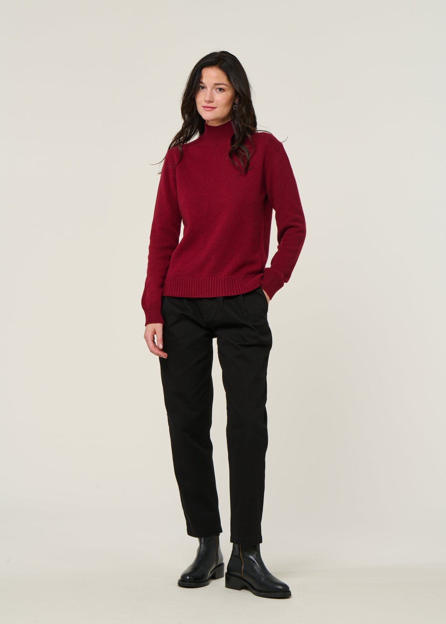 Pull en cachemire recyclé | rouge 'ada - rosso vinaccia'