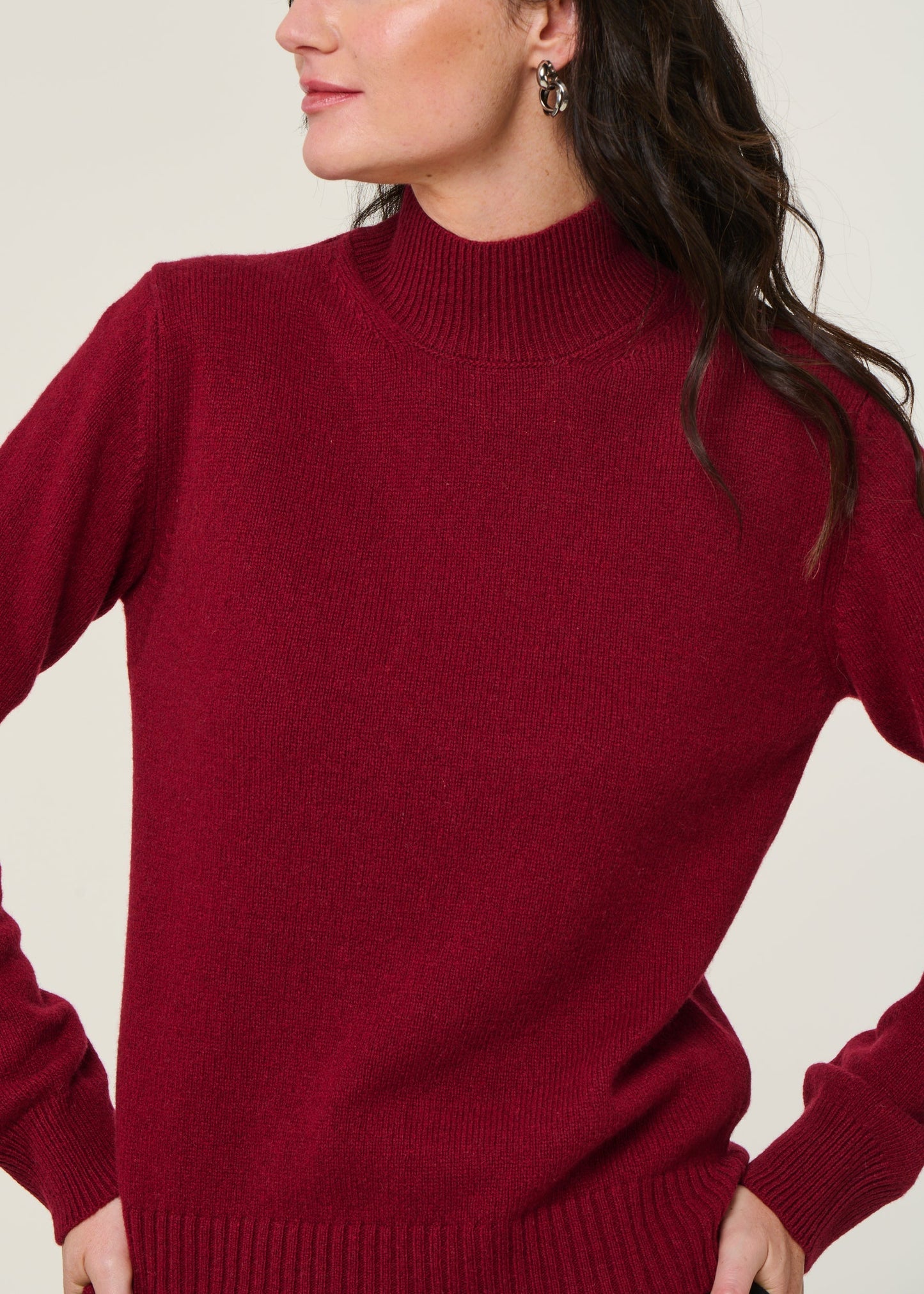 Pull en cachemire recyclé | rouge 'ada - rosso vinaccia'