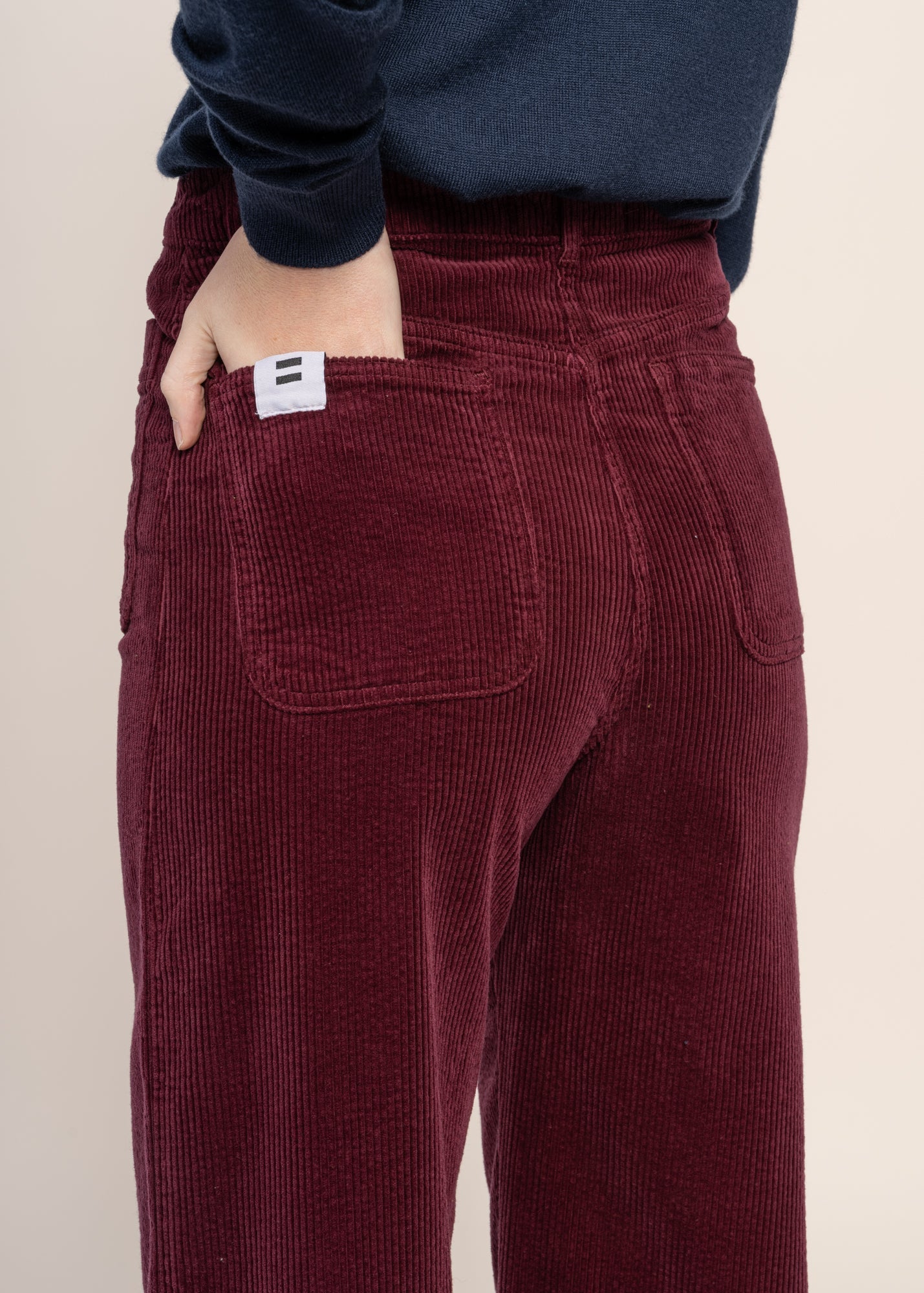 Pantalon droit velours en coton bio | prune "jane"