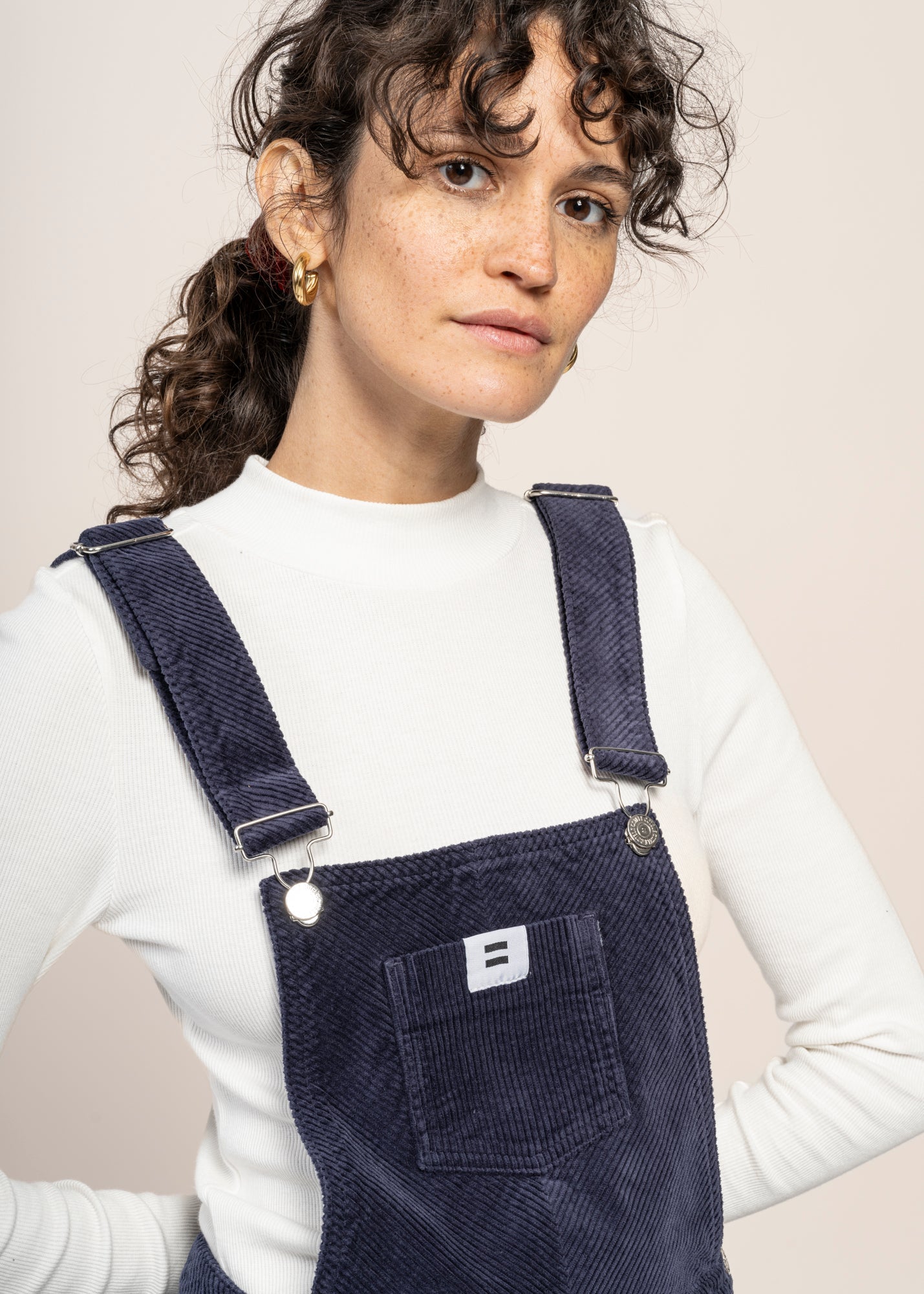 Salopette velours en coton bio | marine