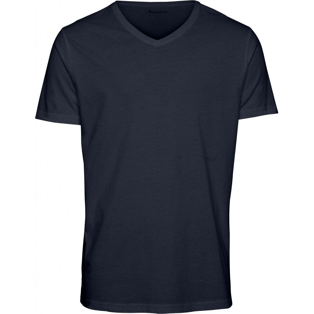 T-shirt col V bleu nuit en coton bio - alder