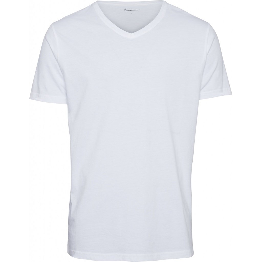 T-shirt col V blanc en coton bio - alder