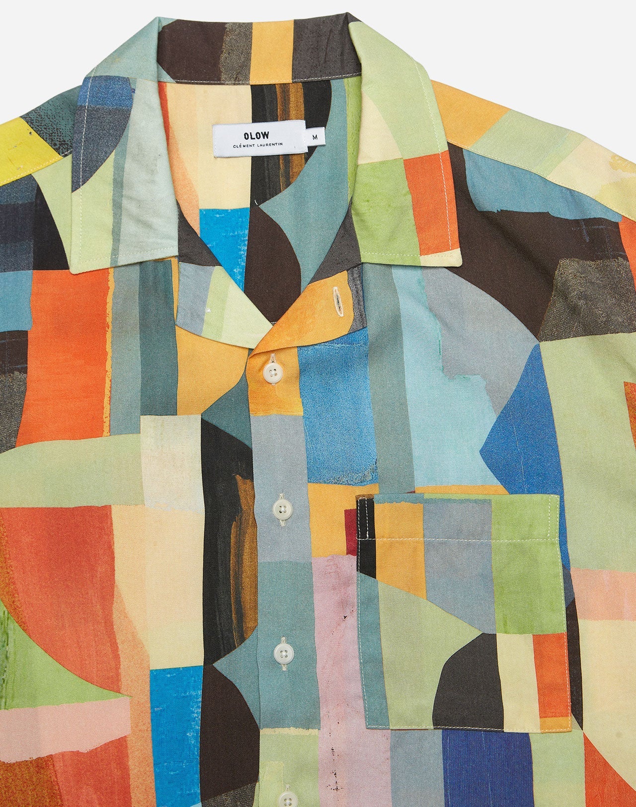 Chemise manches courtes en tencel | multicolore "aloha abstract"