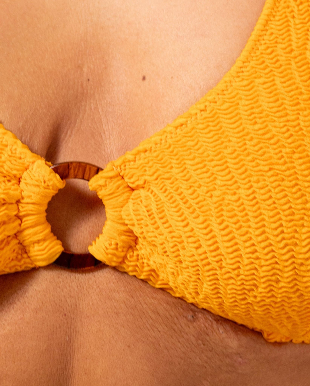Haut de maillot en matières recyclées | orange "ring scoop top - apricot"