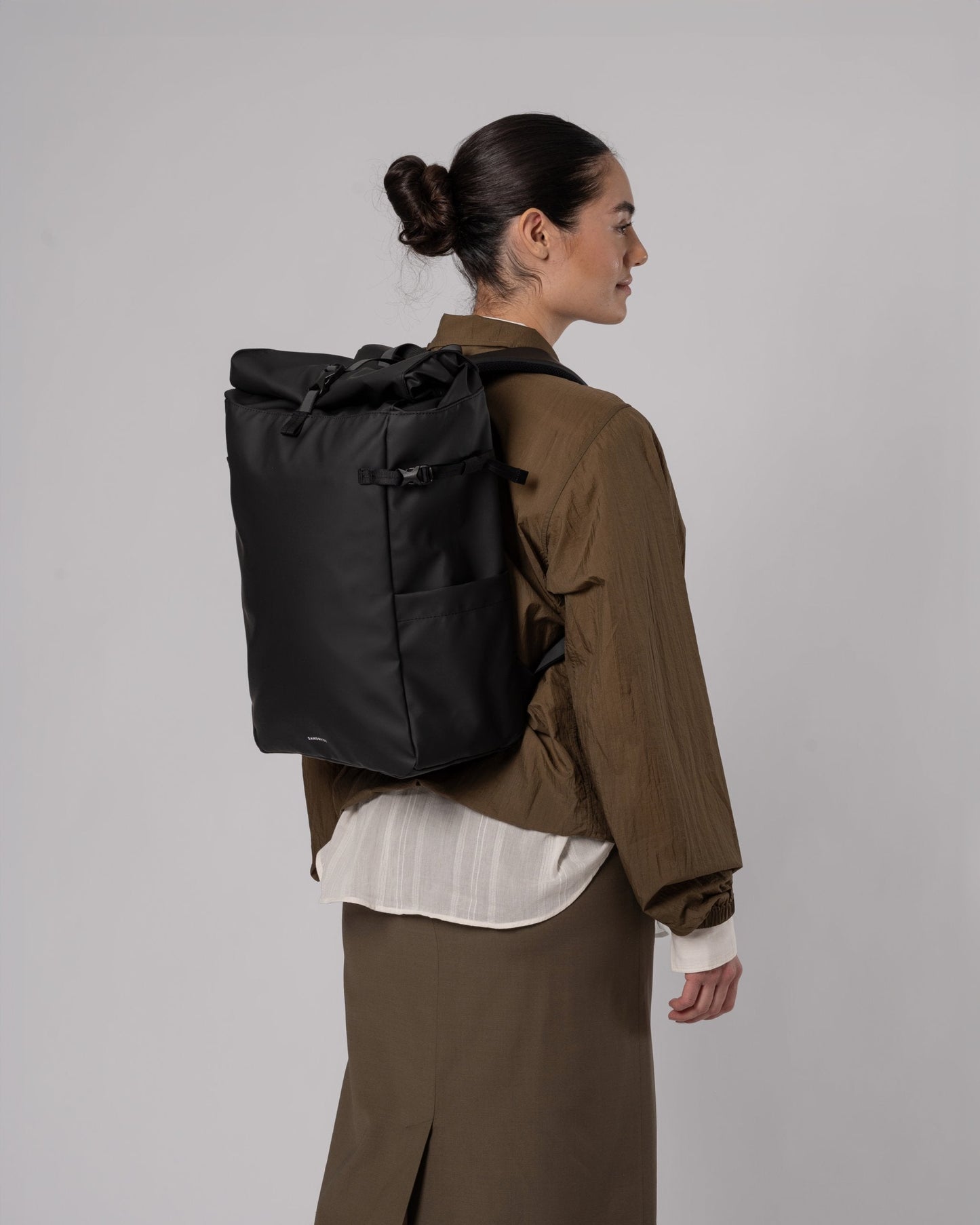 Sac à dos imperméable en matières recyclé | noir "arnold black"