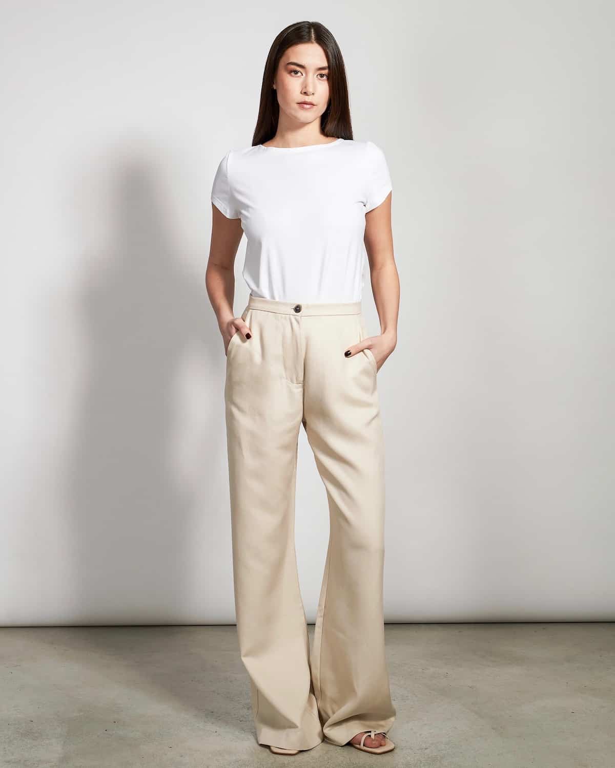 Pantalon large écru en tencel - Arouca