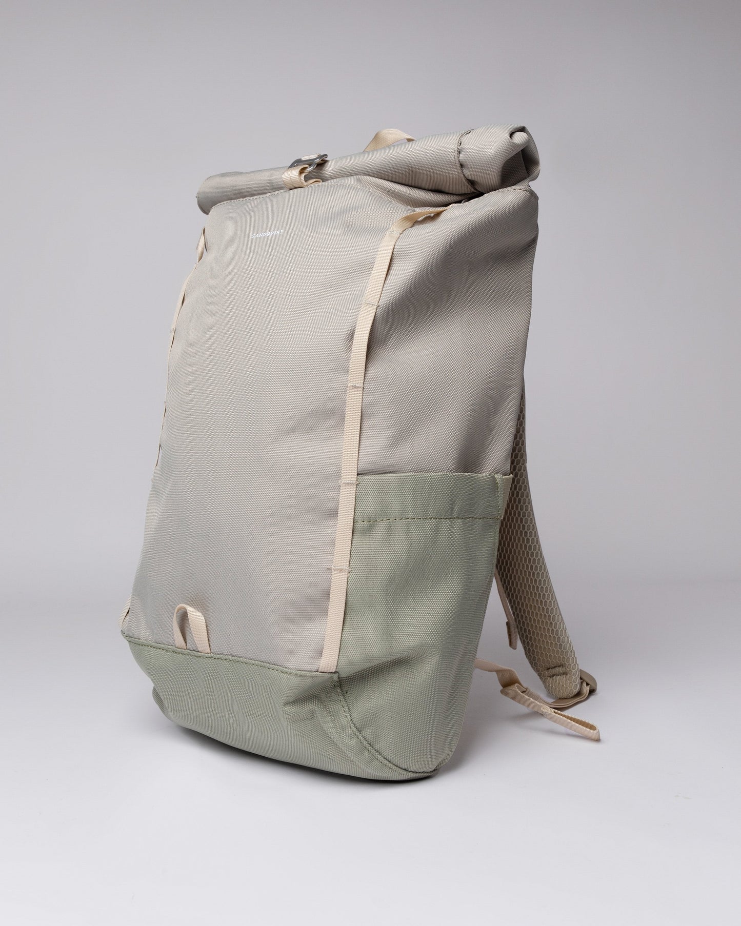 Sac à dos vegan rolltop beige en matière recyclée - arvid multi birch