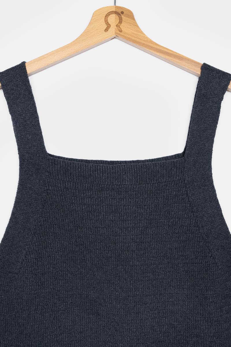 Robe en maille de coton bio et recyclé | gris "maglia donna cotone rigenerato luna"