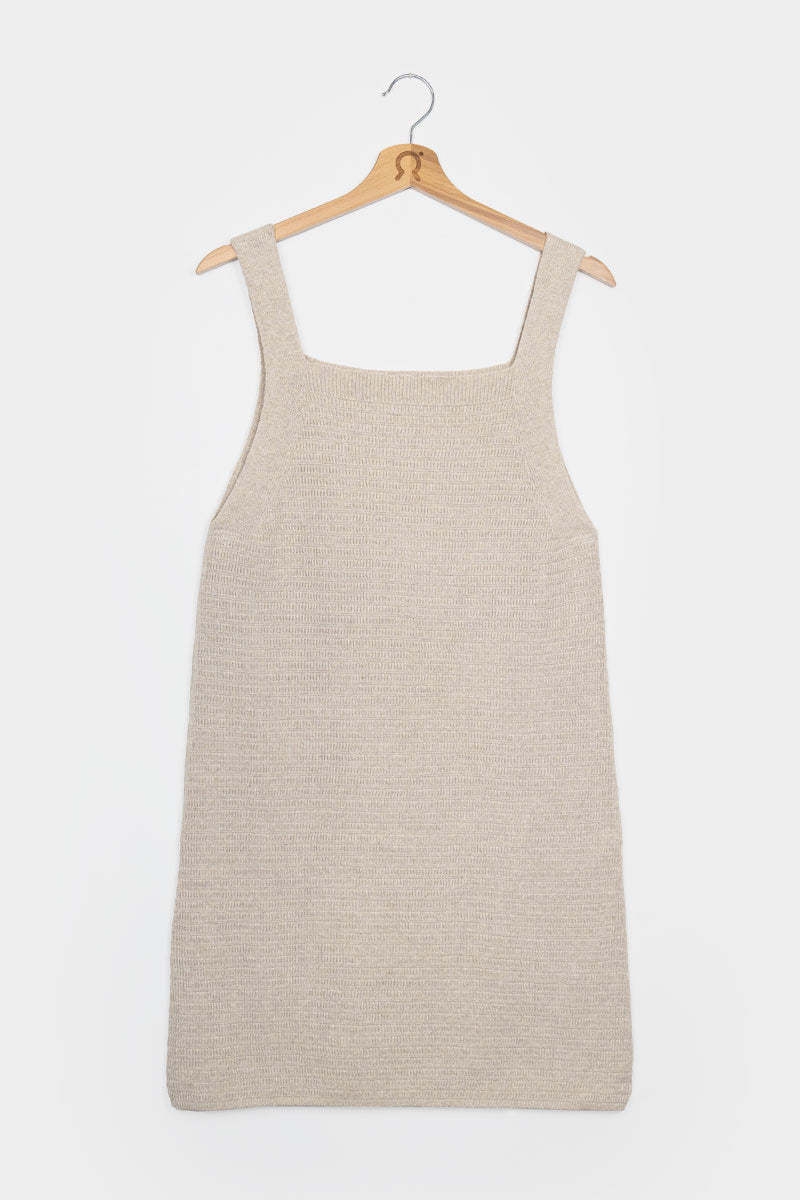 Robe en maille de coton bio et recyclé | beige "maglia donna cotone rigenerato luna"