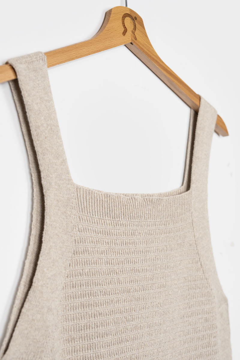 Robe en maille de coton bio et recyclé | beige "maglia donna cotone rigenerato luna"