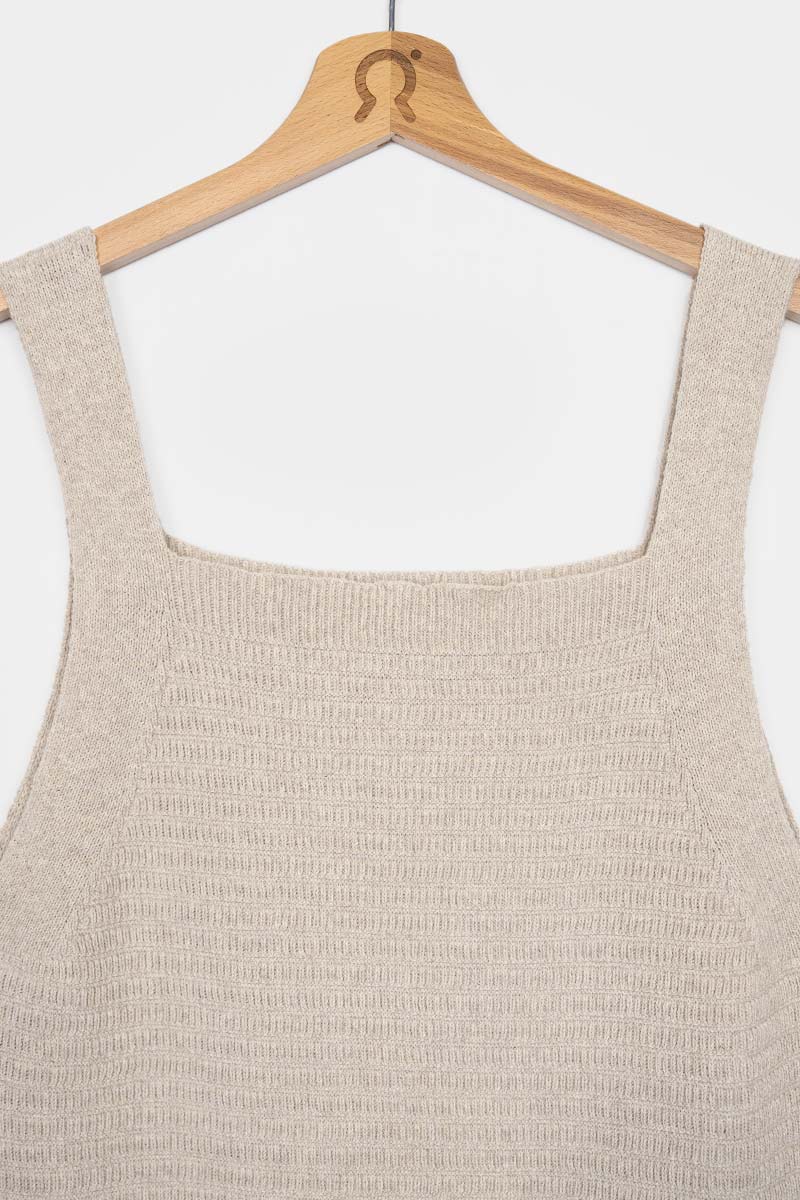 Robe en maille de coton bio et recyclé | beige "maglia donna cotone rigenerato luna"