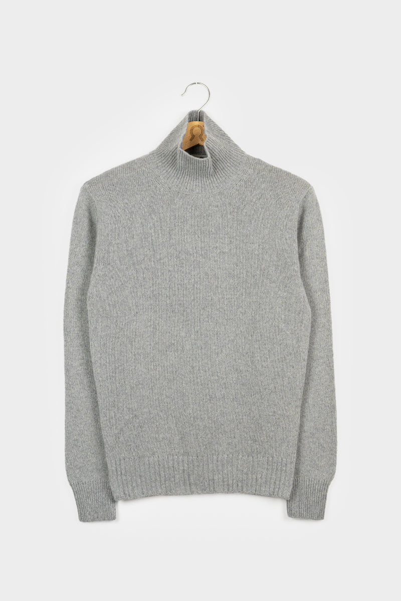 Pull col roulé en cachemire recyclé | gris "maglia ada grey calce"