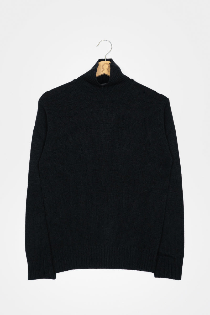 Pull col roulé en cachemire recyclé | noir "maglia ada nero ardesia"