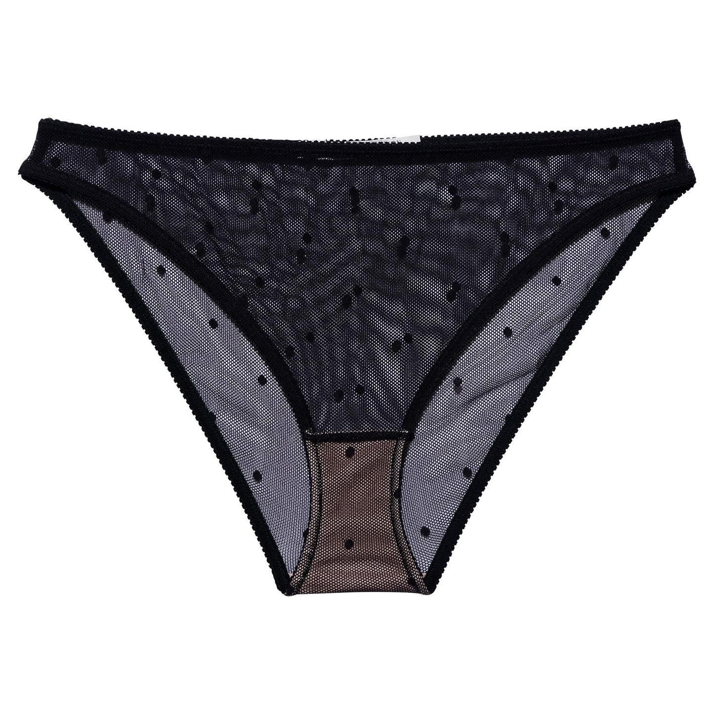 Culotte noire à pois en polyamide recyclé - Alexandra