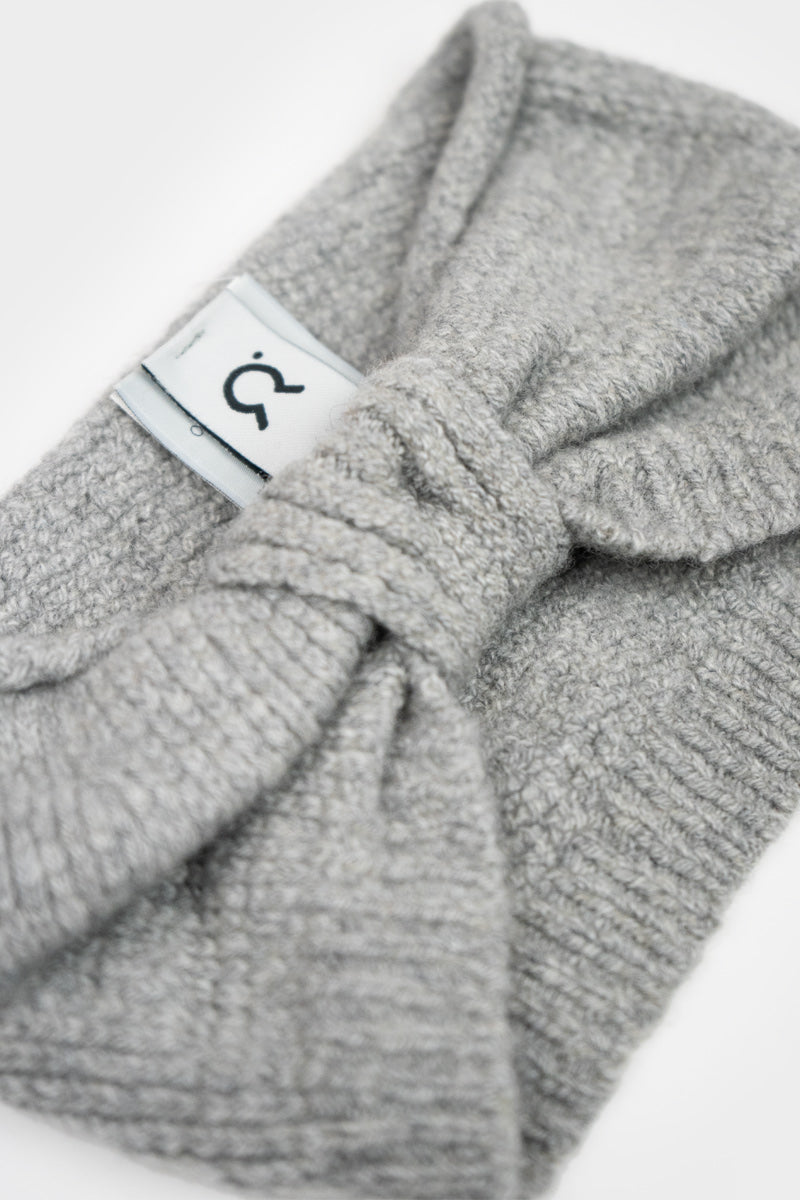 Bandeau en cachemire recyclé | gris "fascia amelia grigio calce"