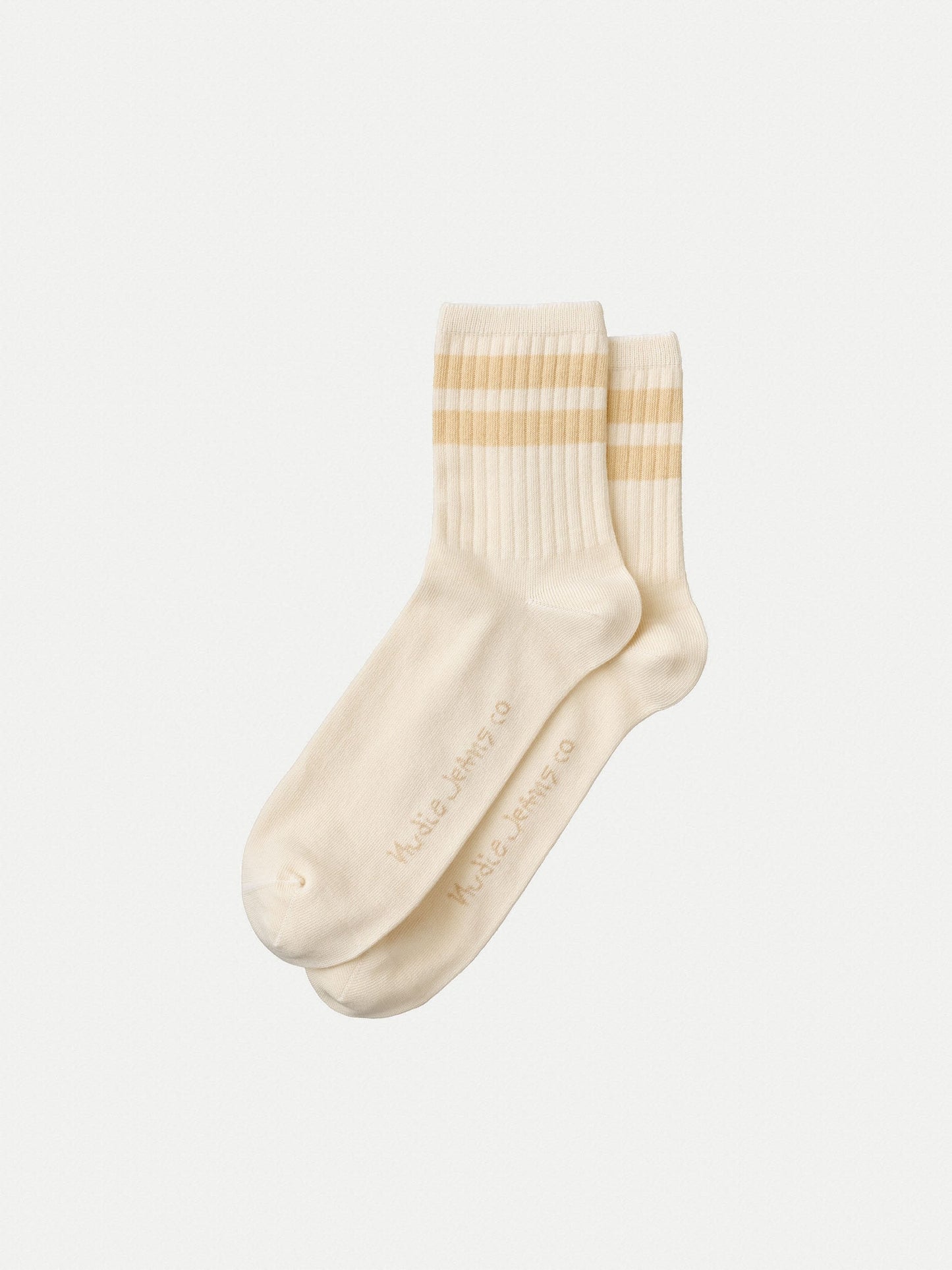 Chaussettes basses écrues en coton bio - amundsson low cut faded sun
