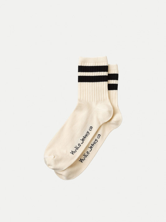 Chaussettes basses écrues en coton bio - amundsson low cut offwhite