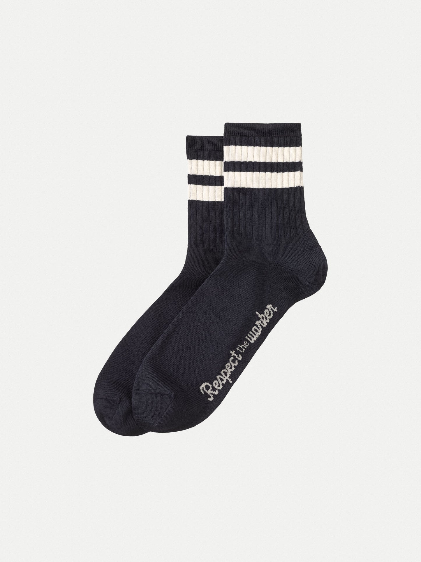 Chaussettes basses marines en coton bio - amundsson low rtw navy