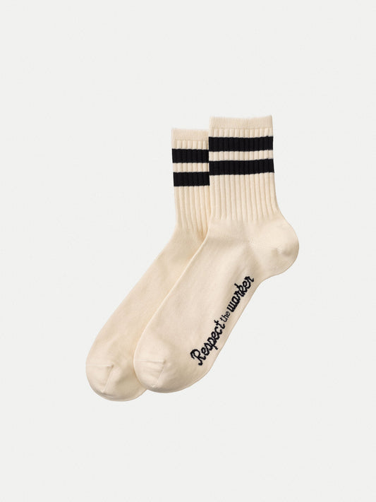Chaussettes basses blanches en coton bio - amundsson low rtw offwhite