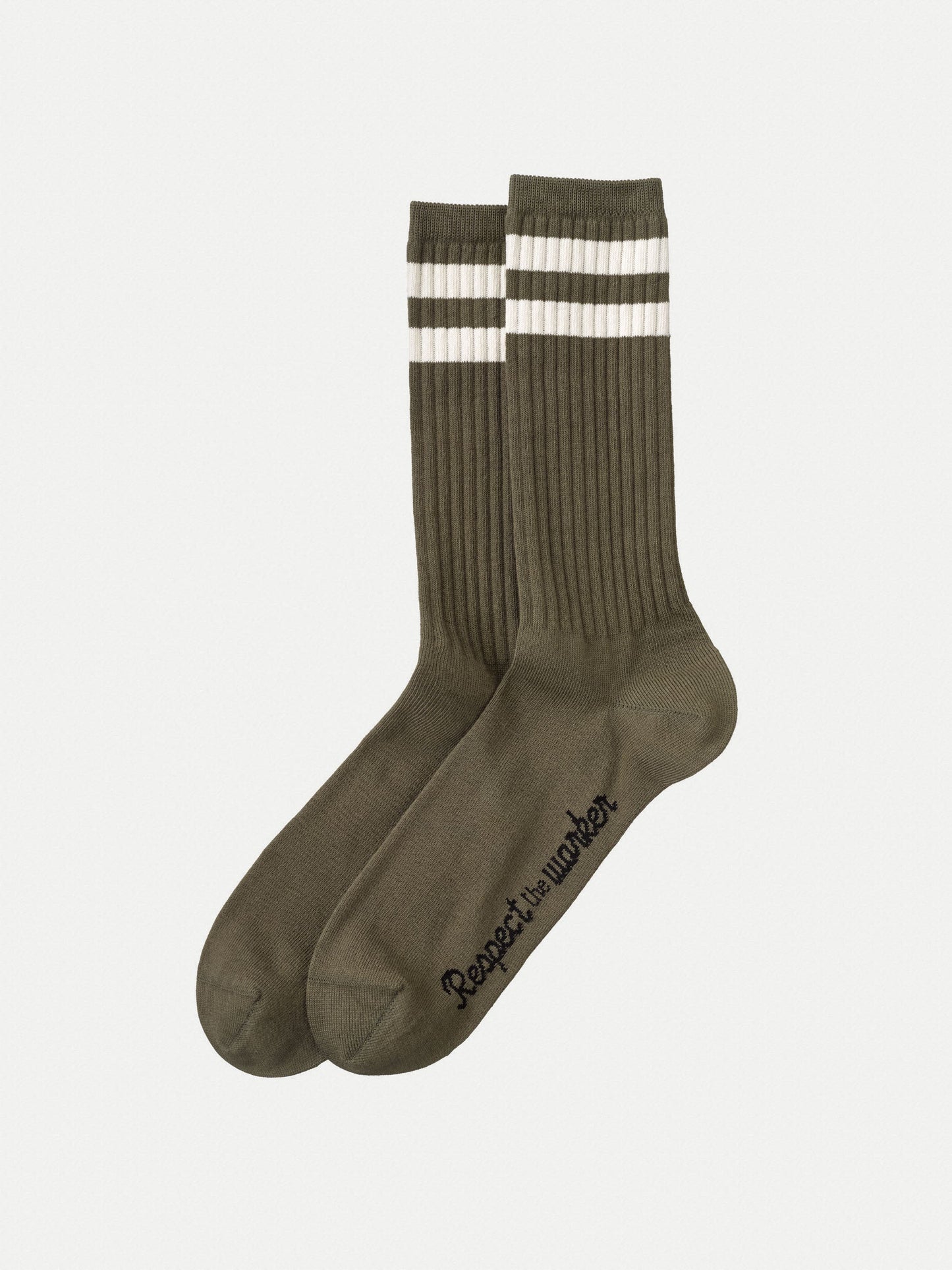 Chaussettes hautes kaki en coton bio - Amundsson RTW Olive