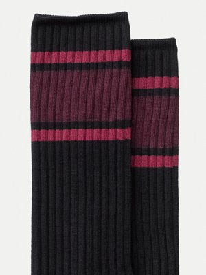 Chaussettes hautes noires en coton bio - amundsson sport