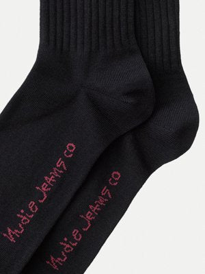 Chaussettes hautes noires en coton bio - amundsson sport