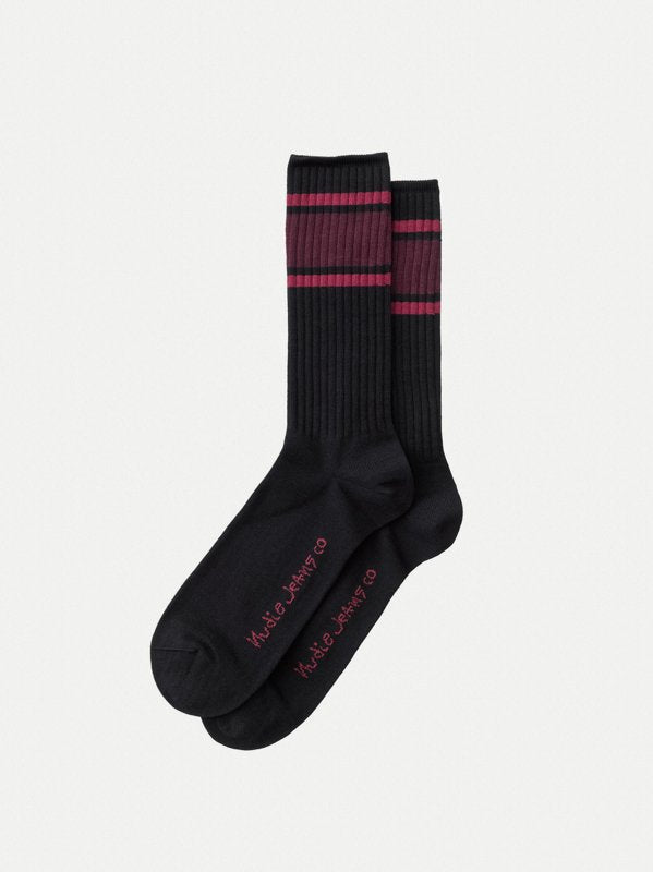 Chaussettes hautes noires en coton bio - amundsson sport