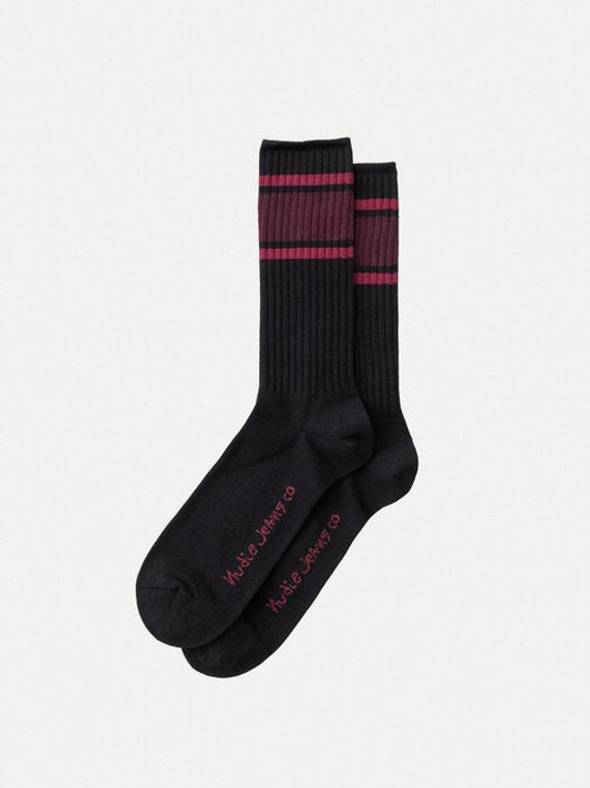 Chaussettes hautes noires en coton bio - amundsson sport