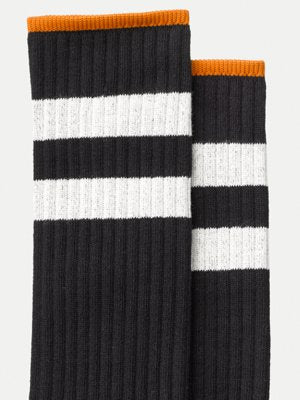 Chaussettes hautes noires en coton bio - amundsson sport