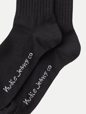 Chaussettes hautes noires en coton bio - amundsson sport